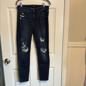 Judy Blue Dark Blue Distressed Skinny Jeans